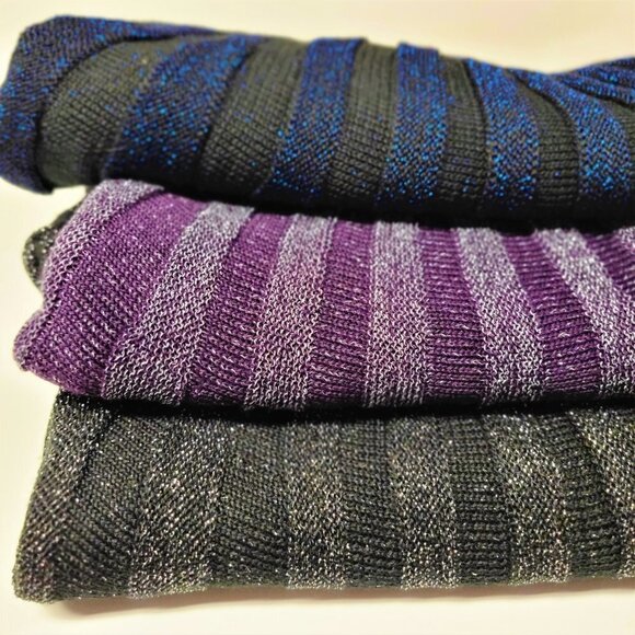 PURPLE Glitter Tunic Knit Dress or Glitter Top One Size Fits Most - Picture 7 of 13